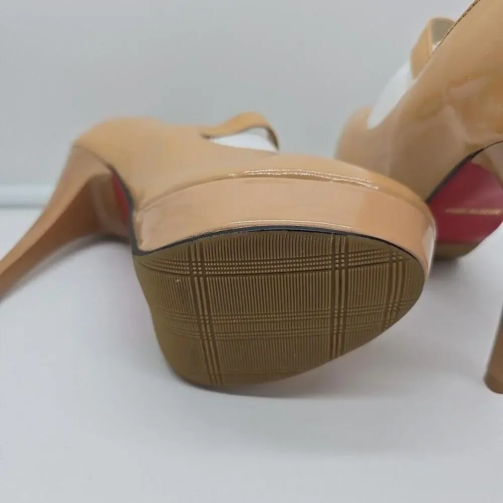 Monicoco Nude Mary Jane Closed Round‎ Toe 5 Stiletto Heels
